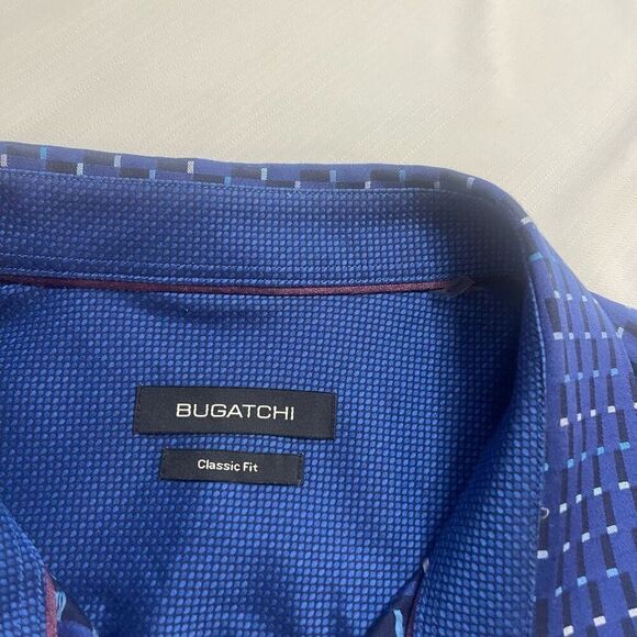 Bugatchi Classic Fit Blue Long Sleeve Button Up Shirt Size XL - Picture 5 of 7